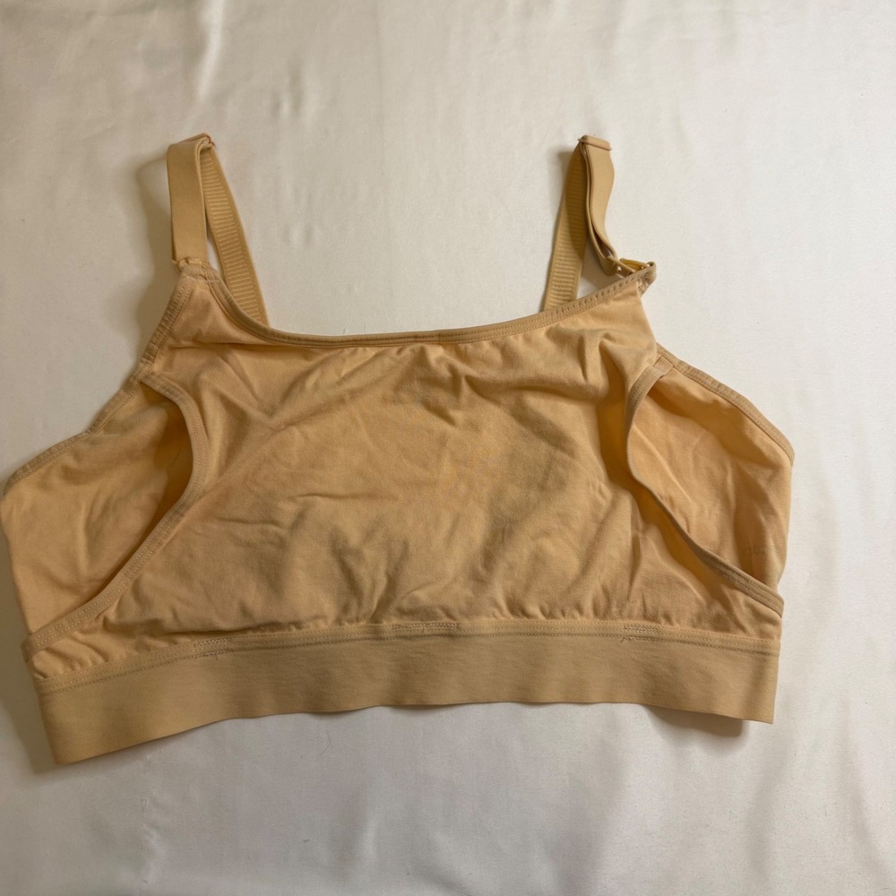 Momcozy Hands Free Pumping Bra Tan Beige Cotton Blend Size Large